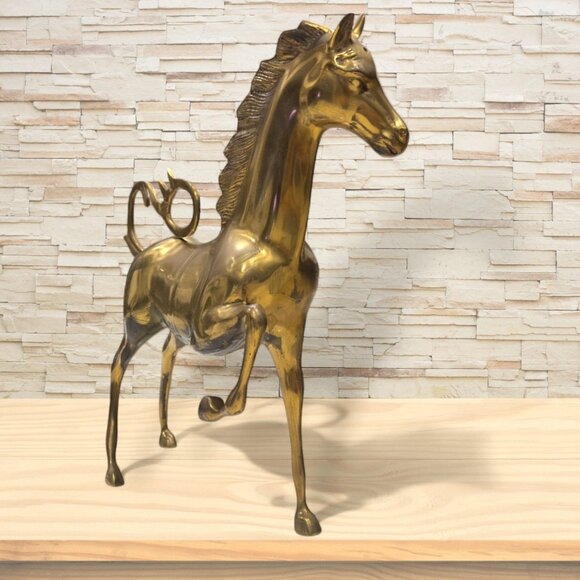Vintage Brass Horse Statue - Picture 7 of 16